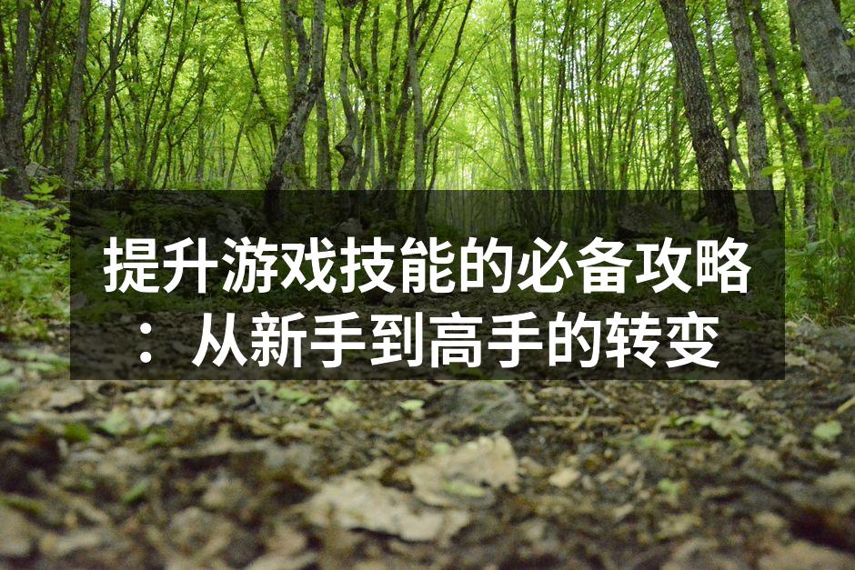 游戏技能提升的关键步骤