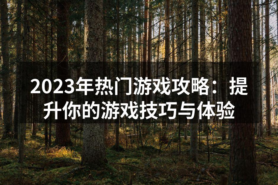增强游戏技巧的关键
